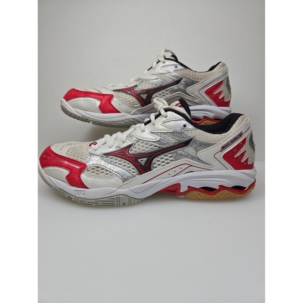 Mizuno Wave Spike 12 Volleyball Court Shoe White with Red Women's Size 9